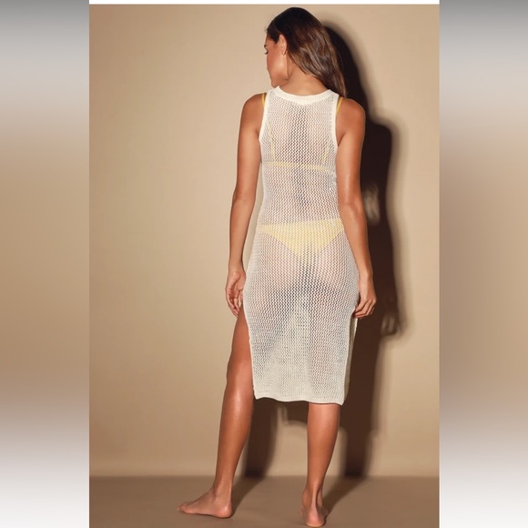 Sandy Cove Cream Sheer Crochet Swim Cover-Up - Picture 4 of 5